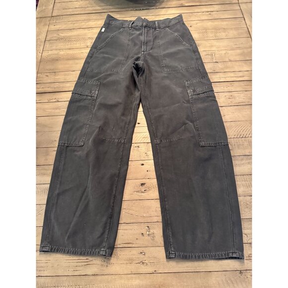 Citizens of Humanity Marcelle Low Slung Easy Cargo Barrel Jeans Pants Black 24 - Picture 3 of 5